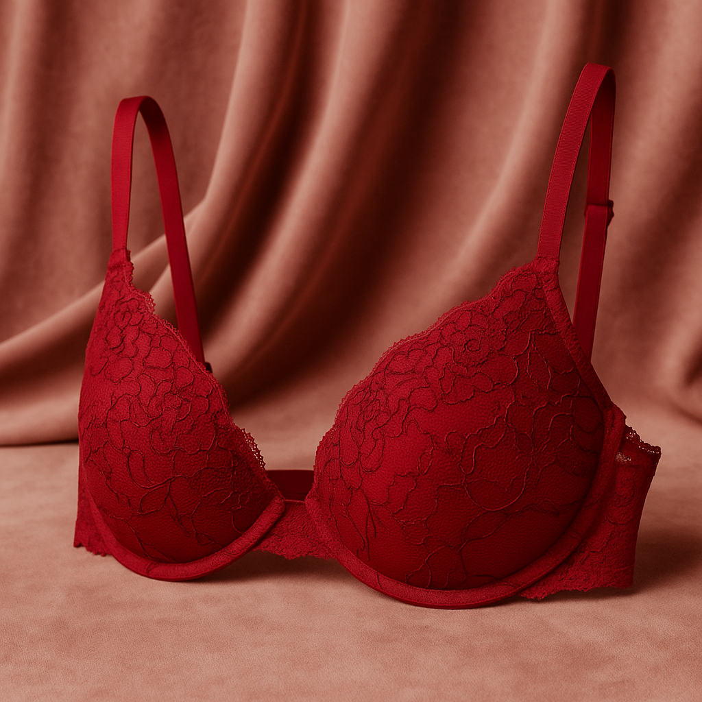 All Over Lace Lift Up Bra Cherry